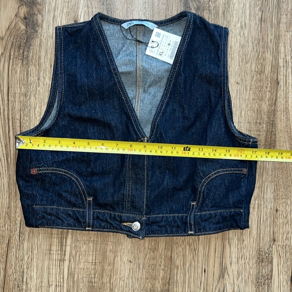 NEW! Zara Dark Denim TRF Vest - Picture 12 of 13
